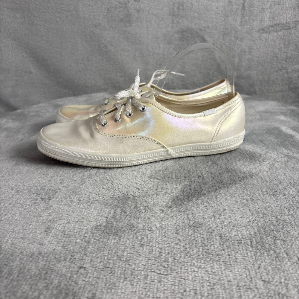 Keds Sneaker Champion Iridescent 9 Cream Shimmer Low Top Lace Up Shoes Retro